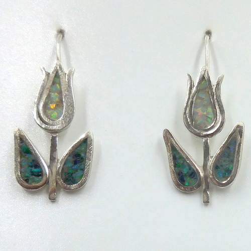 Click to view detail for DKC-2103 Earrings Opal Inlay $70